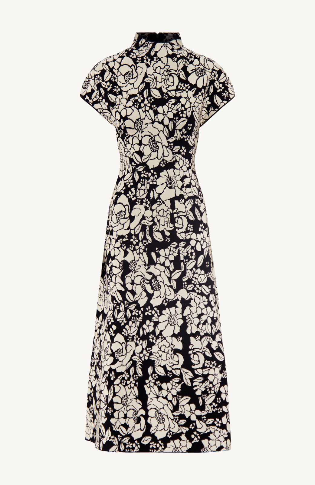 black and white floral knit dress self-portrait - Black Floral Textured Knit Mini Dress