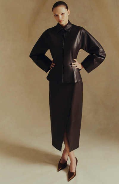 Leather Peplum Jacket