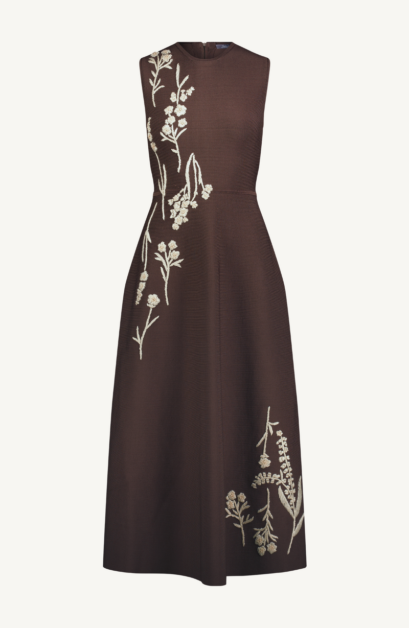 Raffia Embroidered Knit Hailey Dress