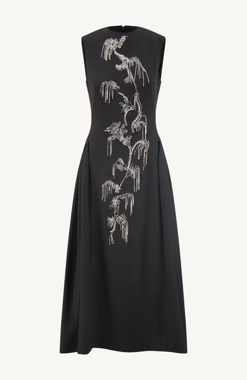 Crystal Embroidery Strapless Sheath