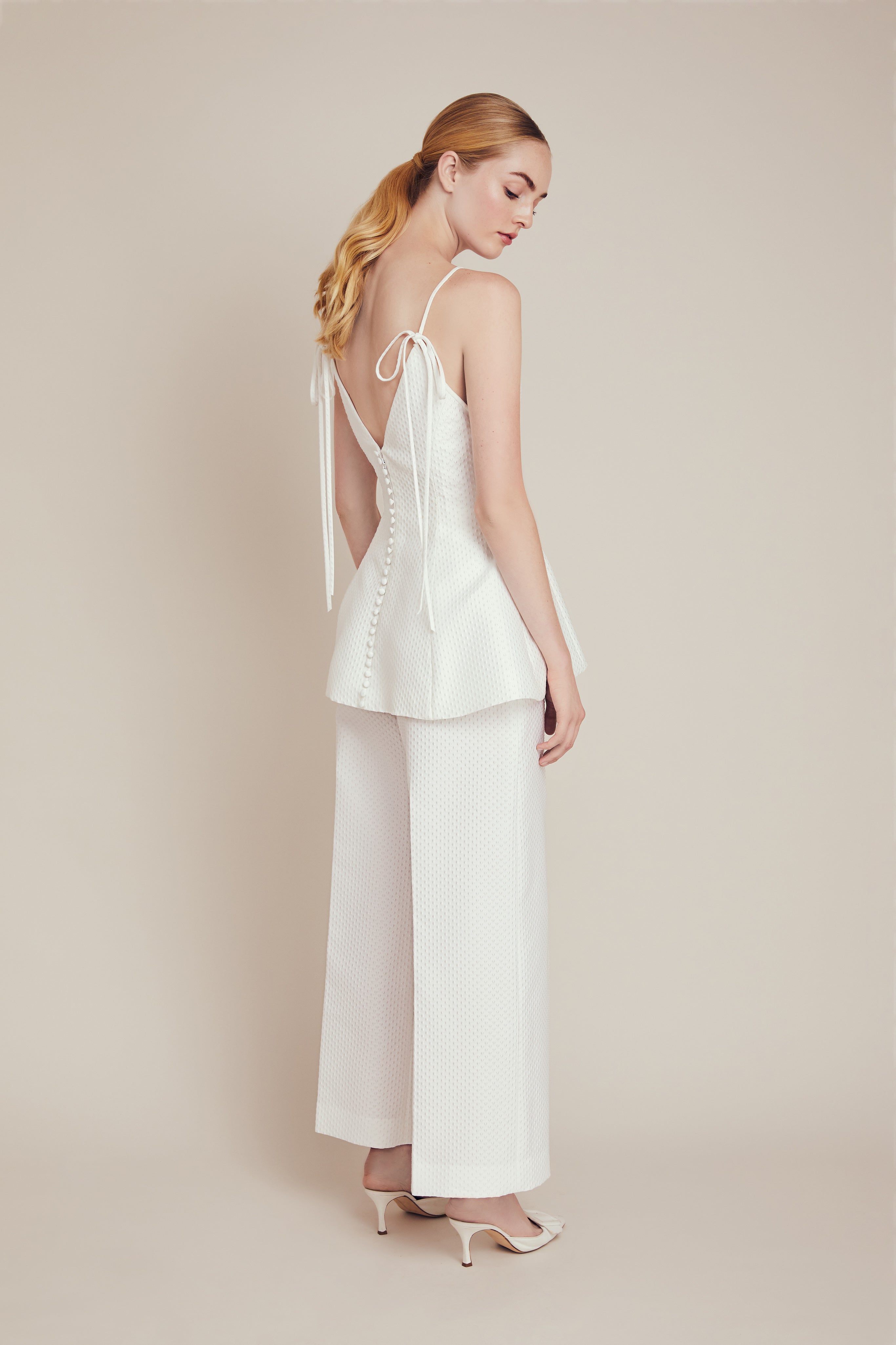 Lela rose white jumpsuit top