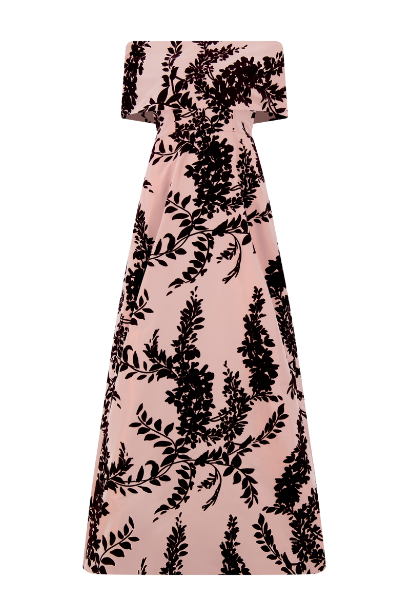 Flocked Taffeta Deedie Gown