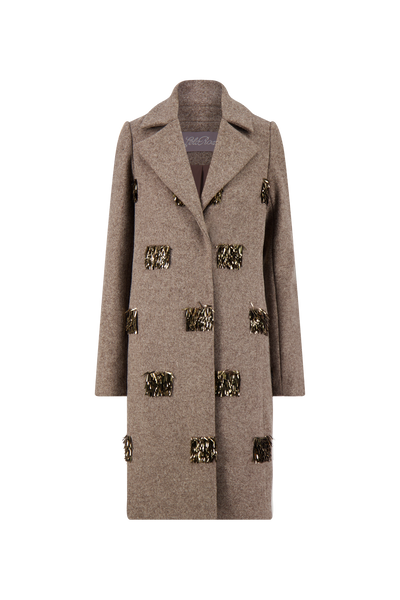 Fishing Lures Embroidered Boiled Wool Coat