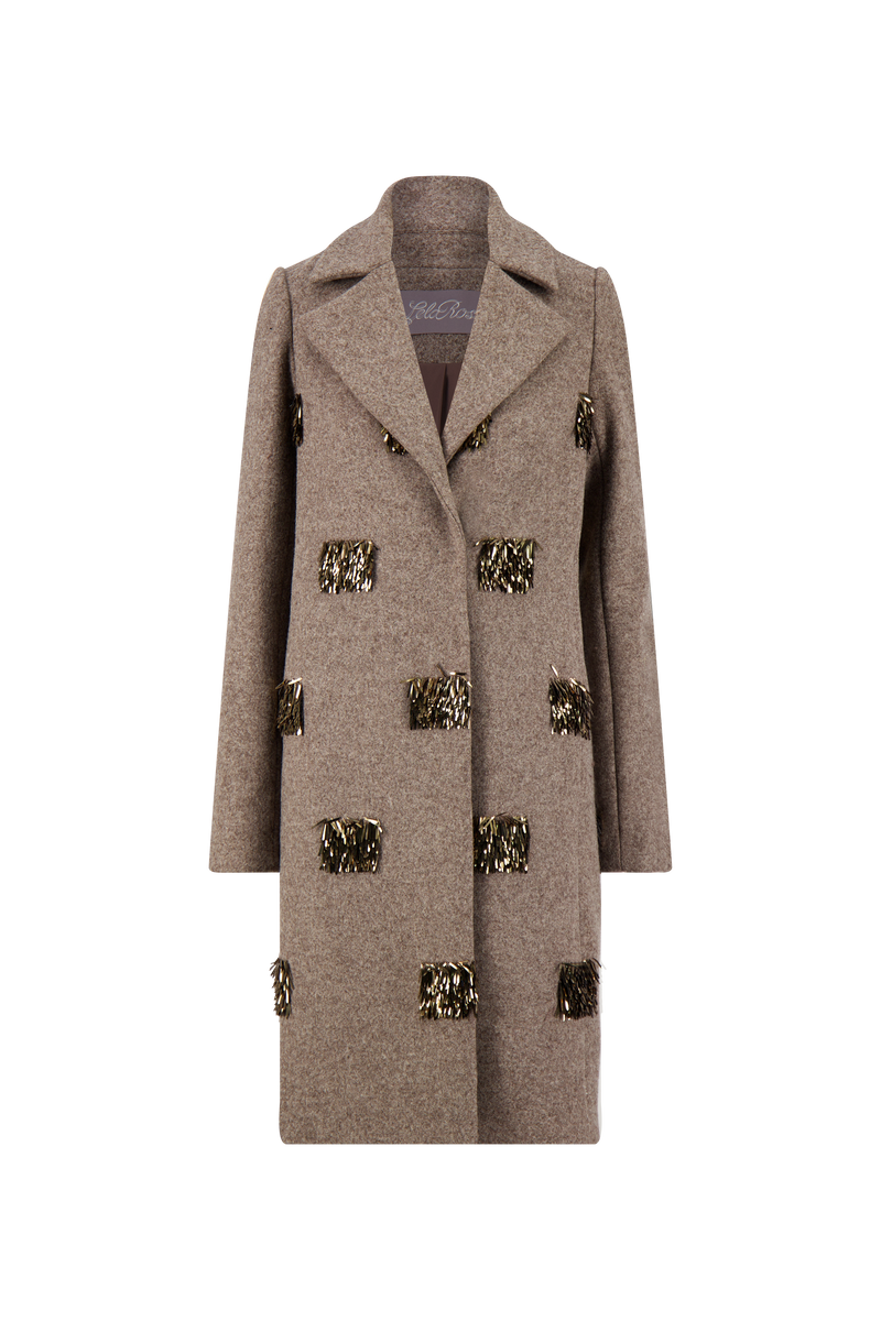Fishing Lures Embroidered Boiled Wool Coat