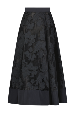 Floral Embroidered Lace Full Skirt