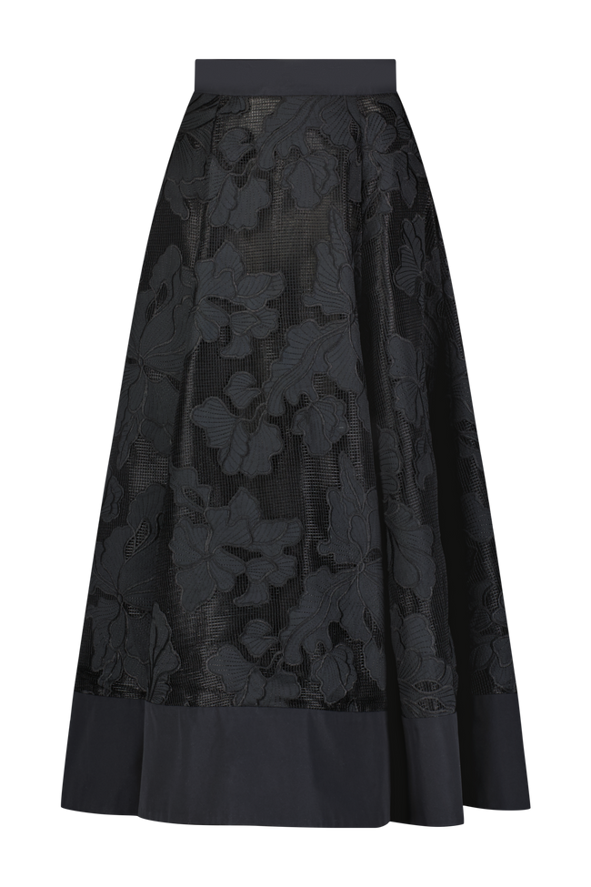 Floral Embroidered Lace Full Skirt