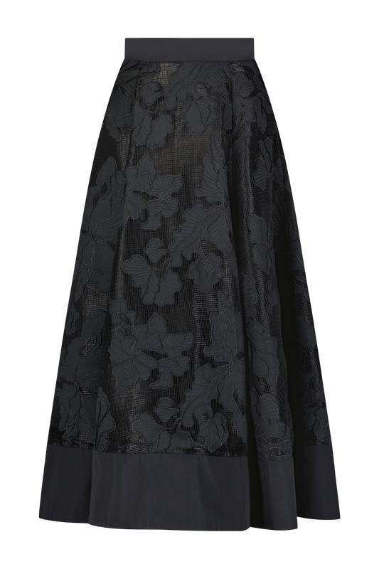 Floral Embroidered Lace Full Skirt