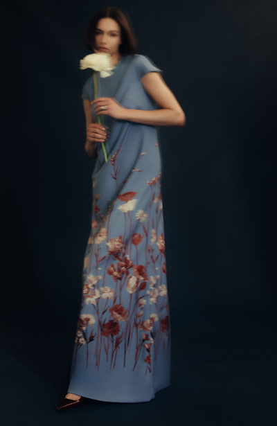Floral Crepe Augusta Gown