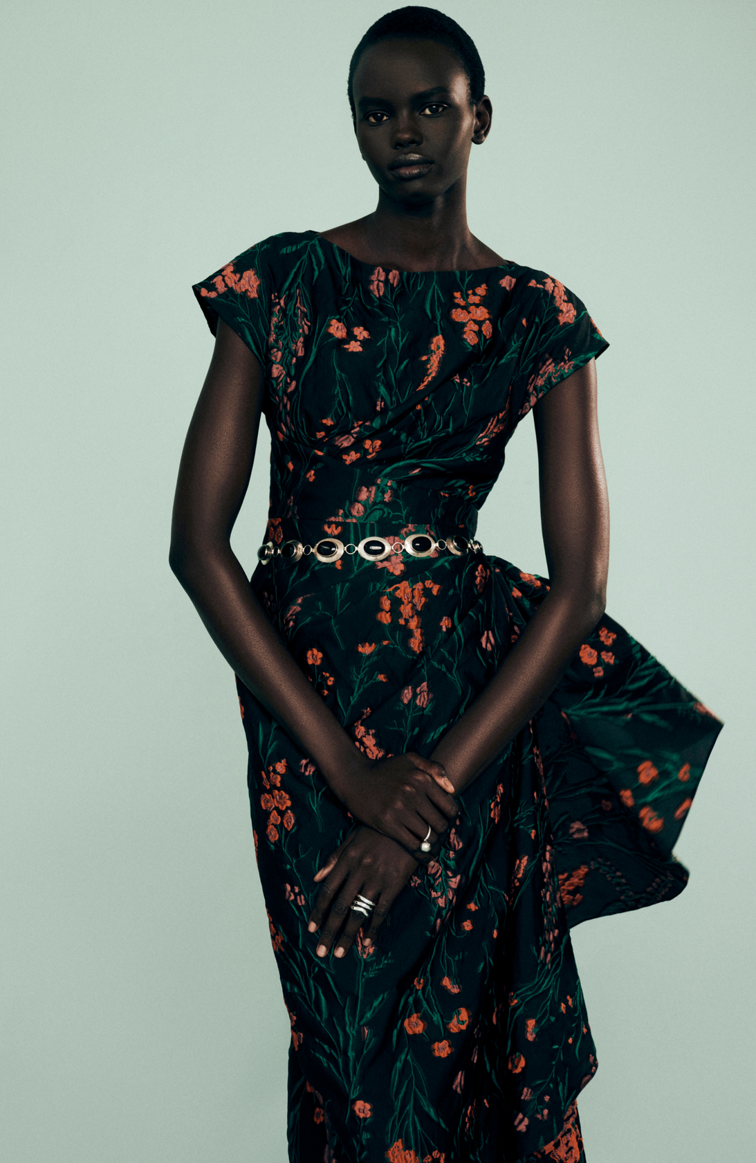 Floral Fil Coupe Florence Gown