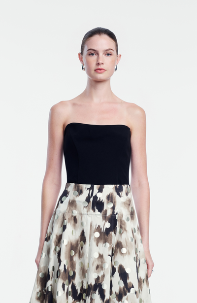 Fluid Crepe Draped Bustier