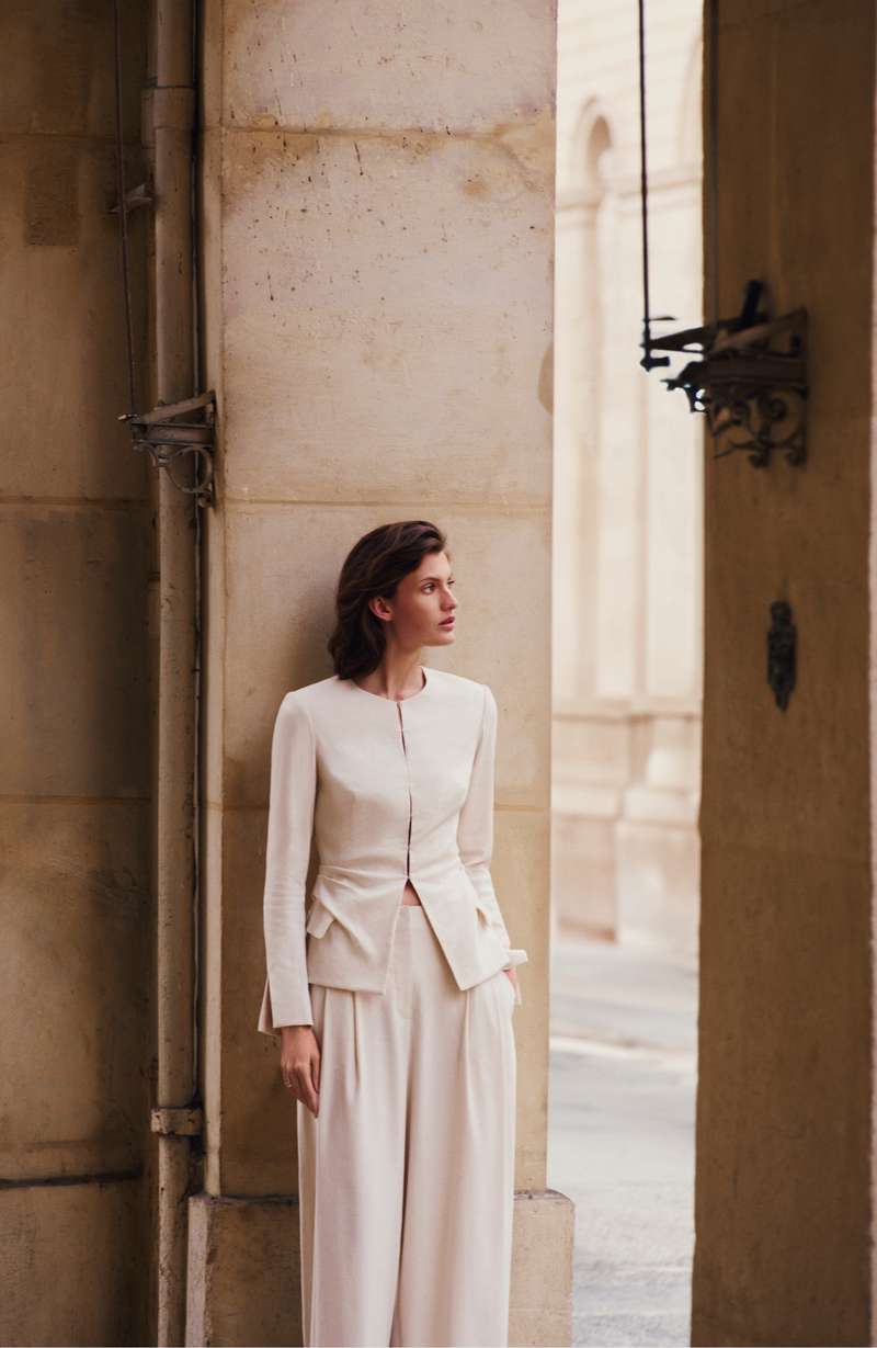 Linen Tucked Jacket