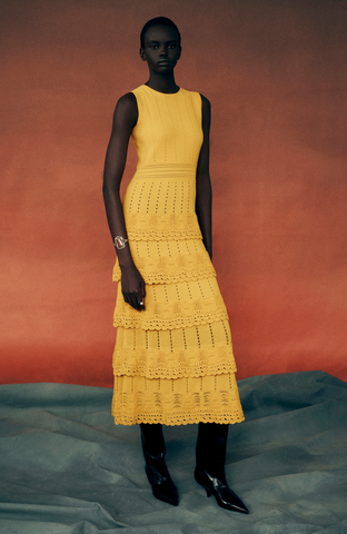Crochet Ruffle Knit Sleeveless Piper Dress
