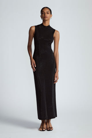Rhinestone Mock Neck Dress
