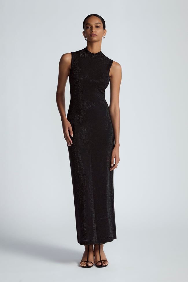Rhinestone Mock Neck Dress