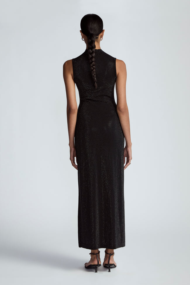 Rhinestone Mock Neck Dress