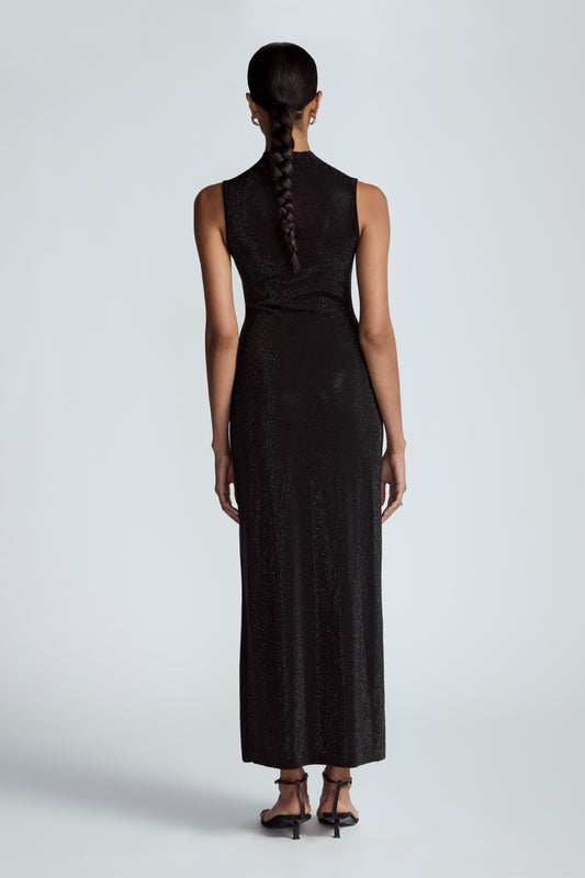 Rhinestone Mock Neck Dress
