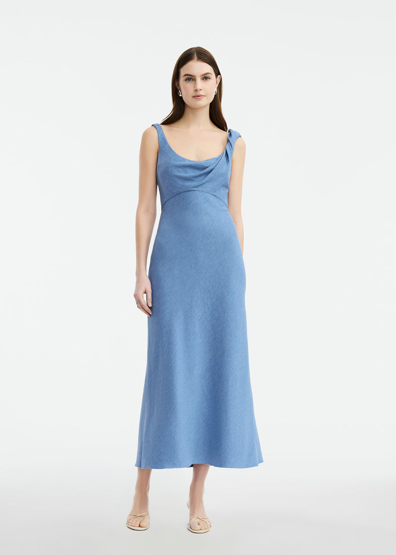Lela Rose Linen Twist Detail Dress
