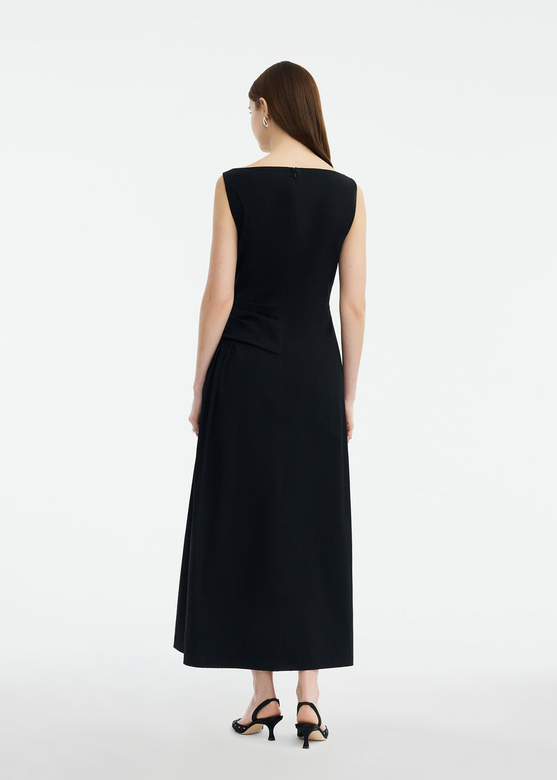 Cotton Poplin Asymmetrical Flounce Dress