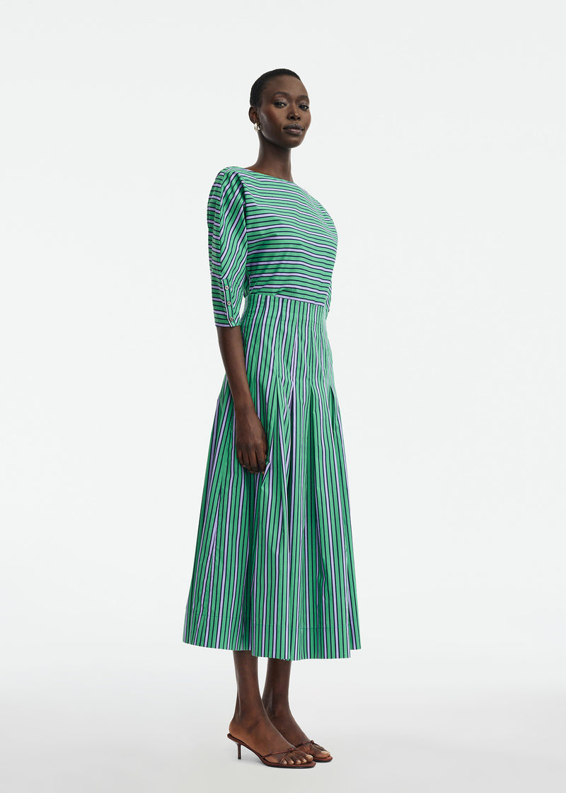 Striped Cotton Full Skirt