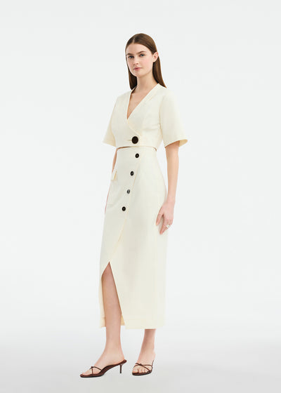 Stretch Cotton Asymmetrical Skirt