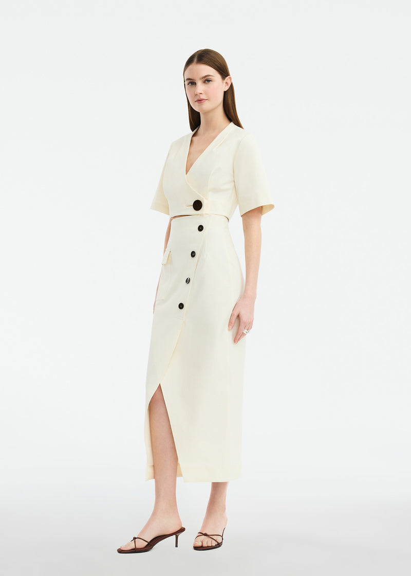 Stretch Cotton Asymmetrical Skirt