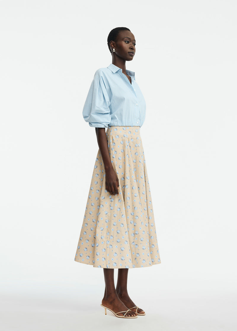 Floral Printed Cotton Parker Skirt