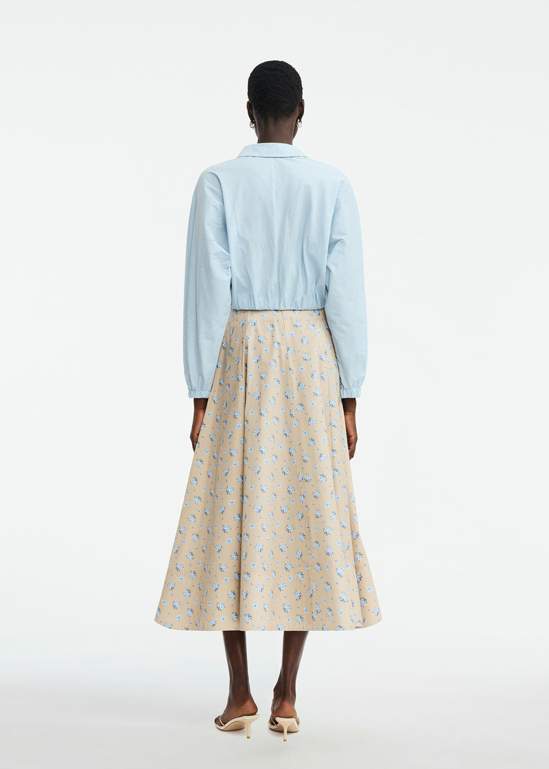 Floral Printed Cotton Parker Skirt
