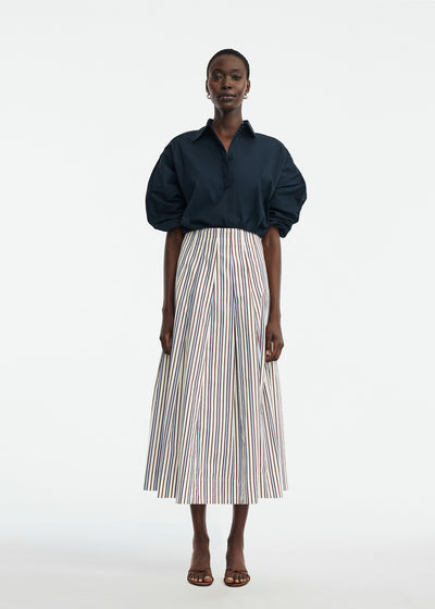 Striped Cotton Full Skirt