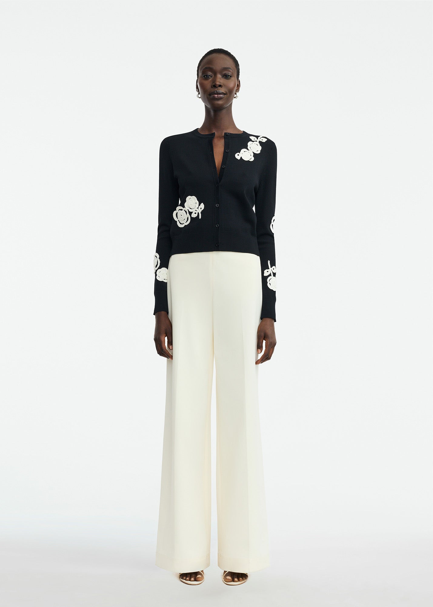 Crochet Applique Knit Cardigan – Lela Rose