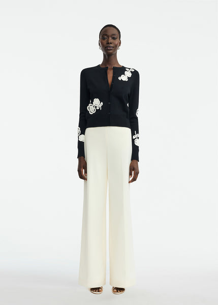 Crochet Applique Knit Cardigan – Lela Rose
