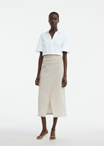 Striped Seersucker Wrap Skirt – Lela Rose