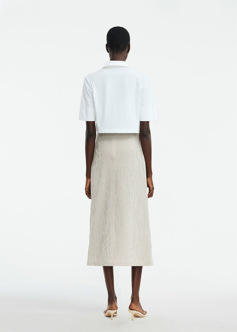 Striped Seersucker Wrap Skirt