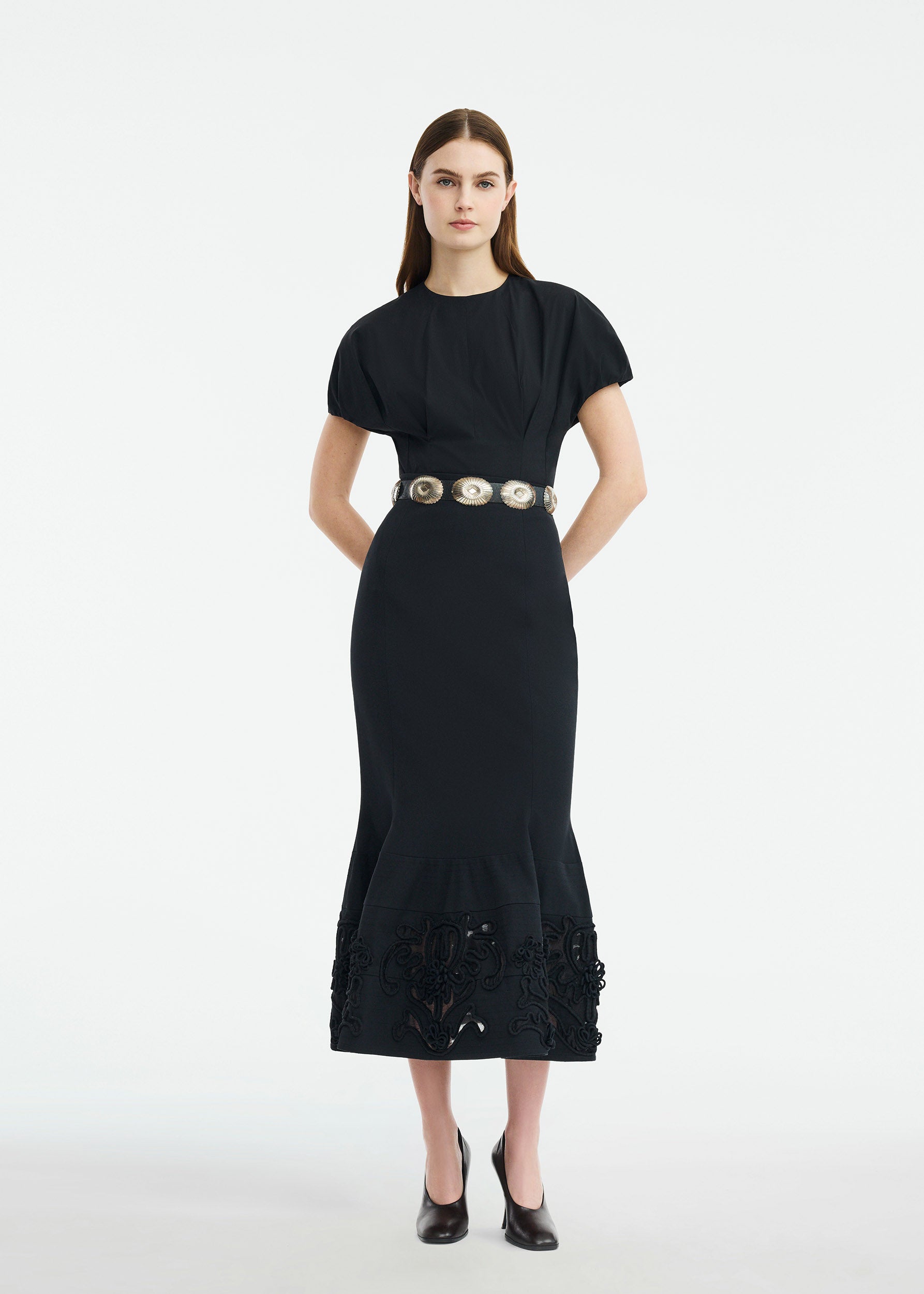 Cord Embroidered Stretch Cotton Trumpet Skirt – Lela Rose