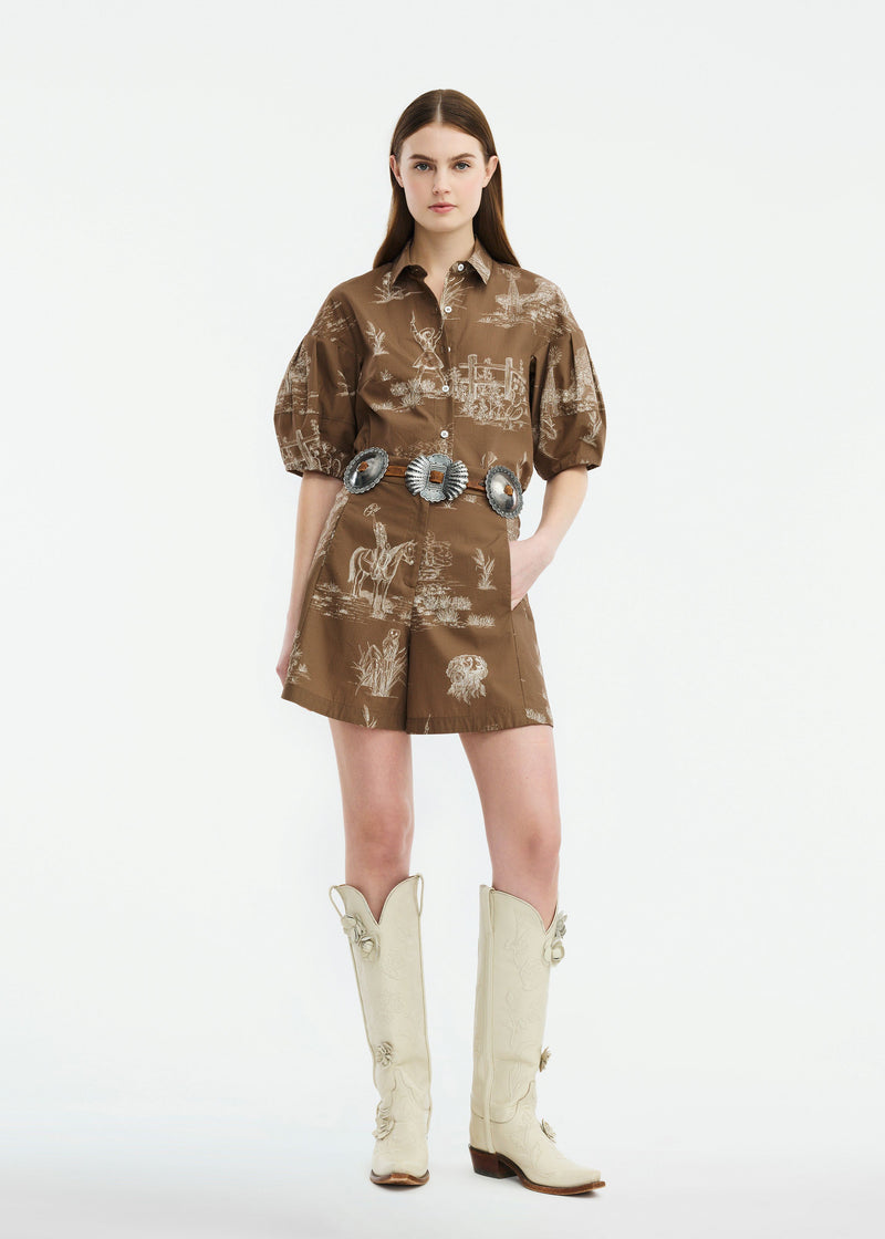 Reyrosa Cotton Cropped Shirt