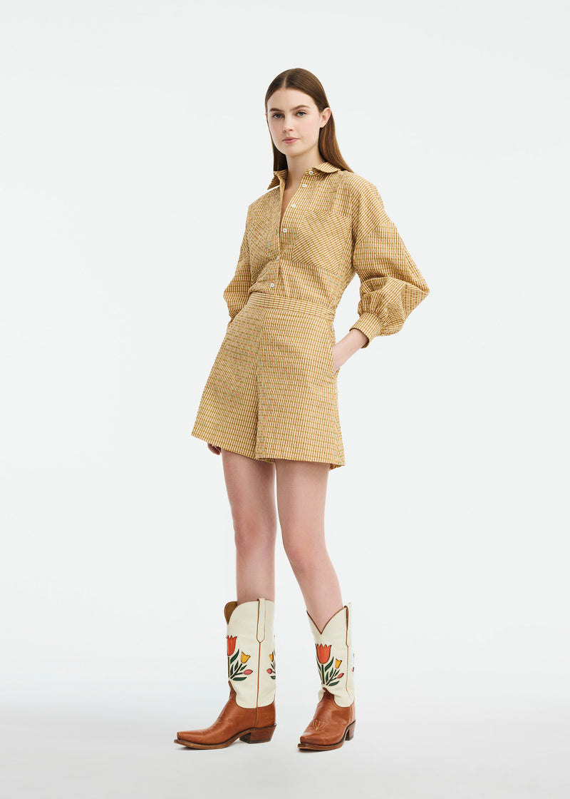Checked Seersucker Short