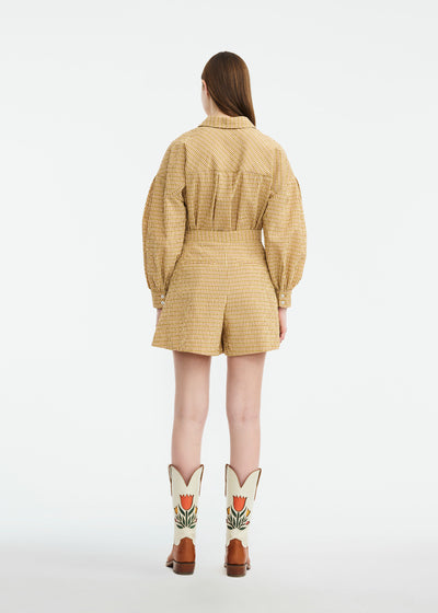Checked Seersucker Short