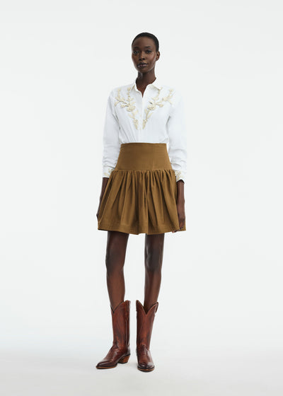 Rustic Stretch Cotton Mini Skirt