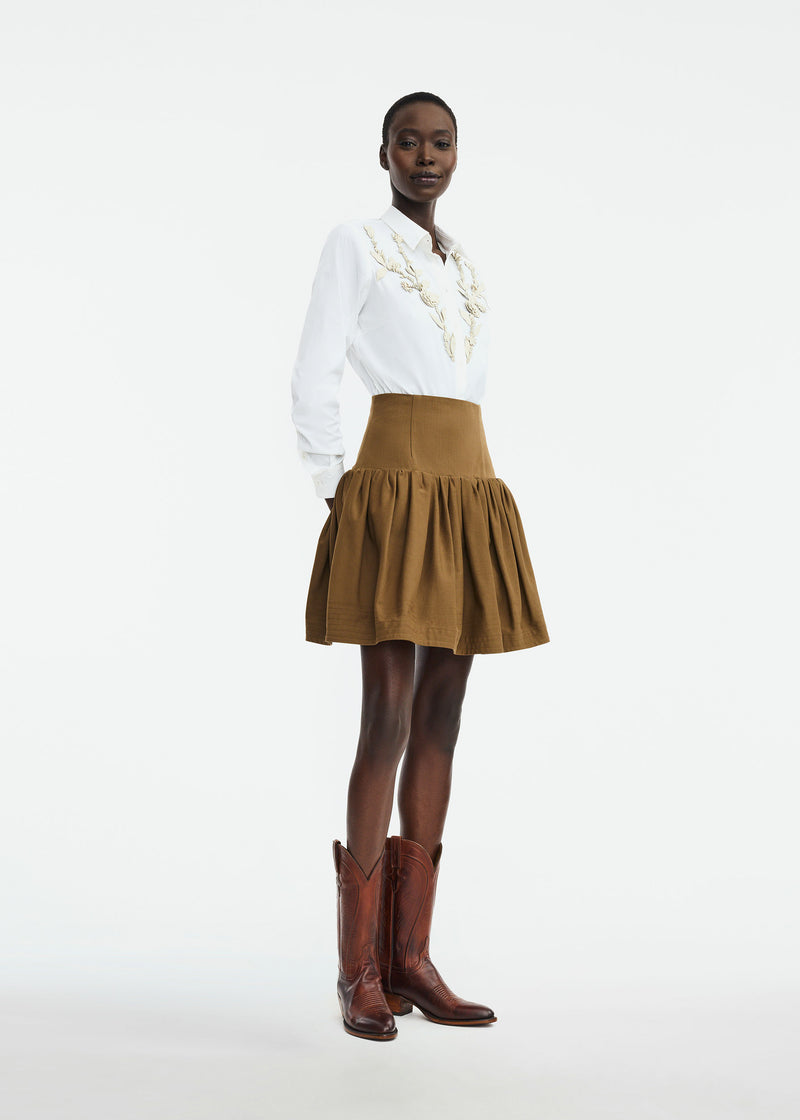 Rustic Stretch Cotton Mini Skirt