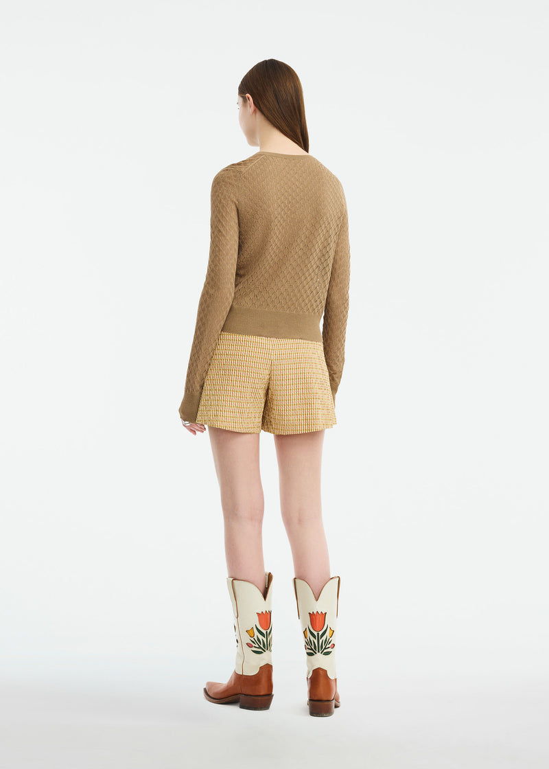 Pointelle Knit Cardigan