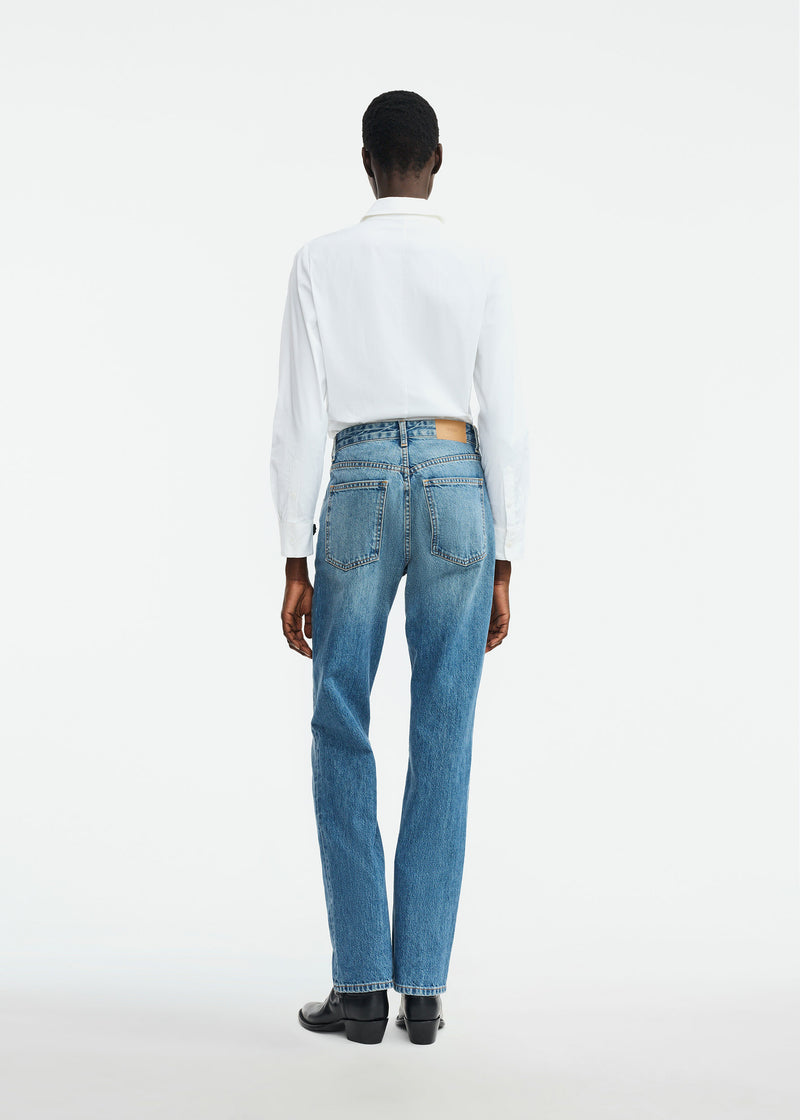Leather Floral Embroidered Cotton Poplin Shirt