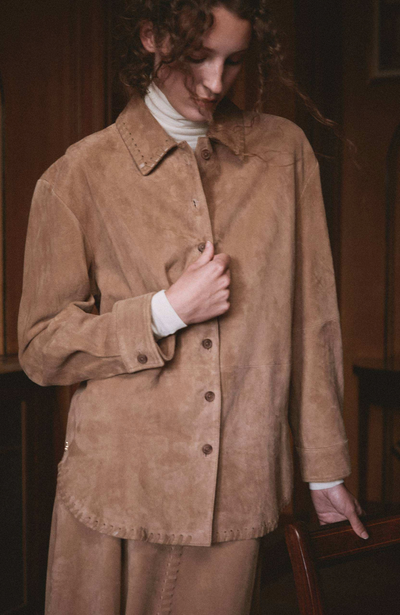 Suede Whipstitch Shirt