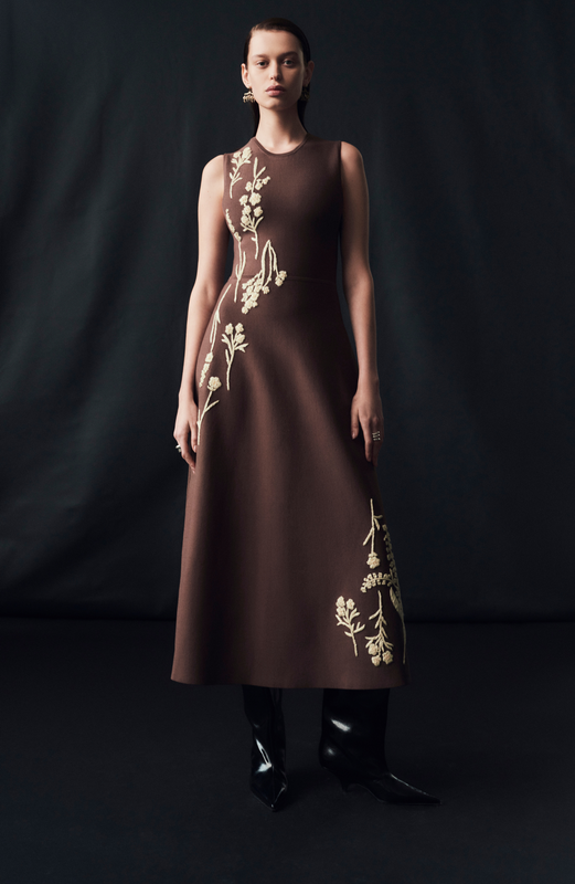 Raffia Embroidered Knit Hailey Dress