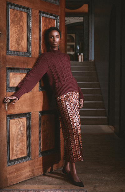 Faux Leather Loop Skirt