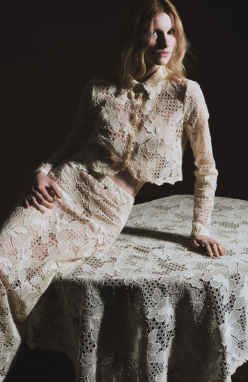 Lattice Guipure Lace Jacket