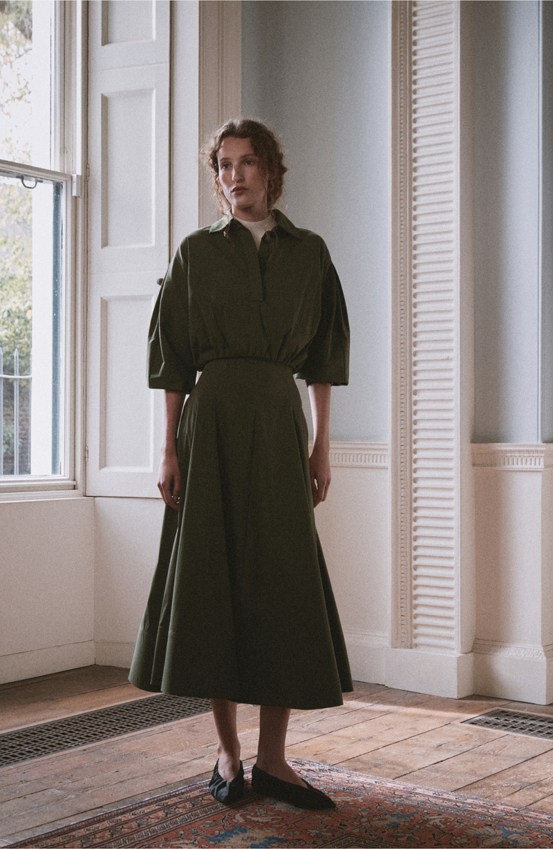 Cotton Poplin Parker Skirt