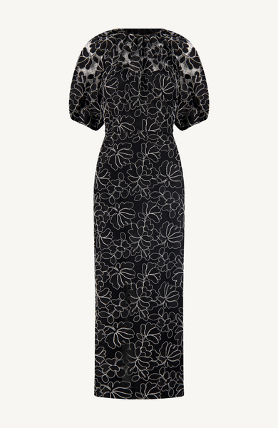 Lela Rose Floral Lace Naomi Dress