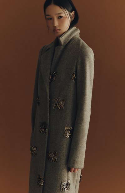 Fishing Lures Embroidered Boiled Wool Coat