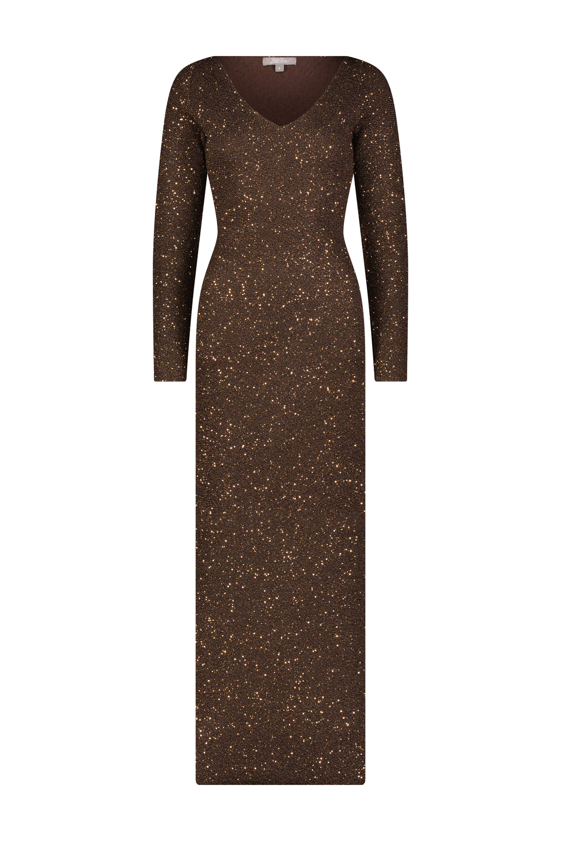 Sequin Knit V-Neck Dress