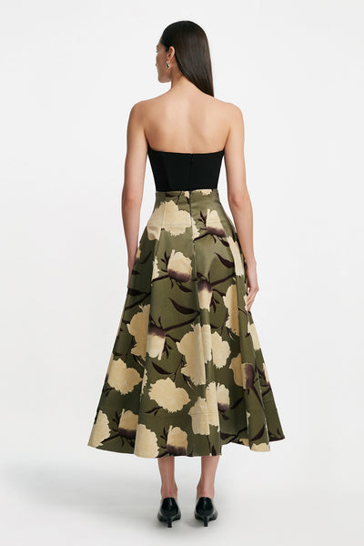 Fluid Crepe Draped Bustier