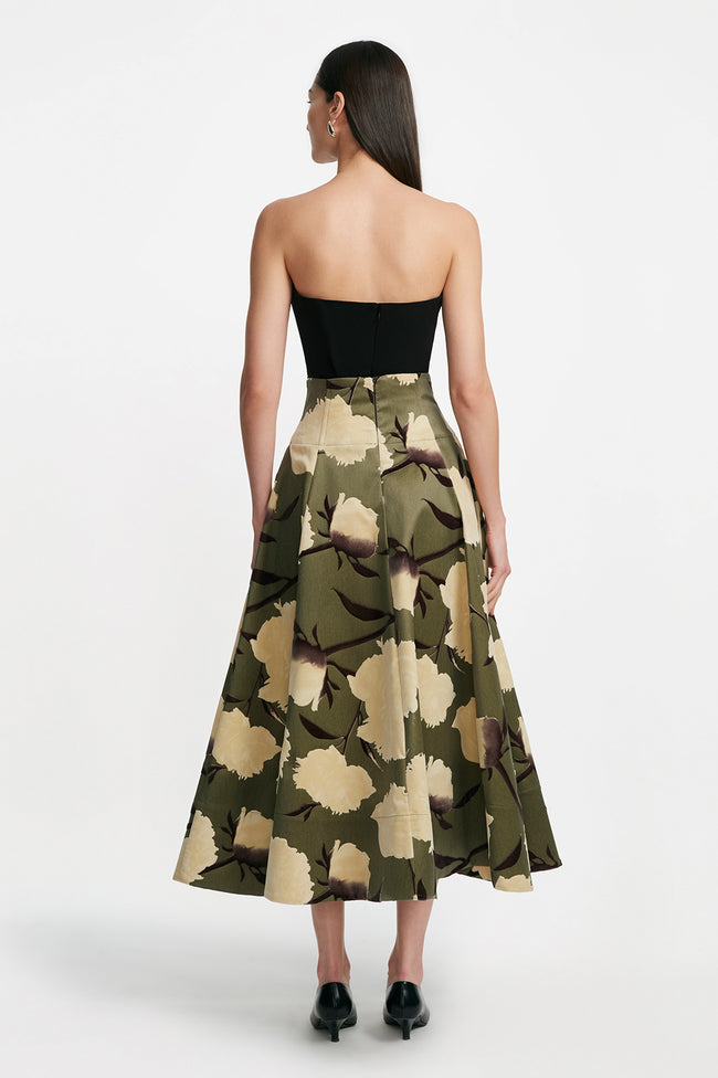 Fluid Crepe Draped Bustier